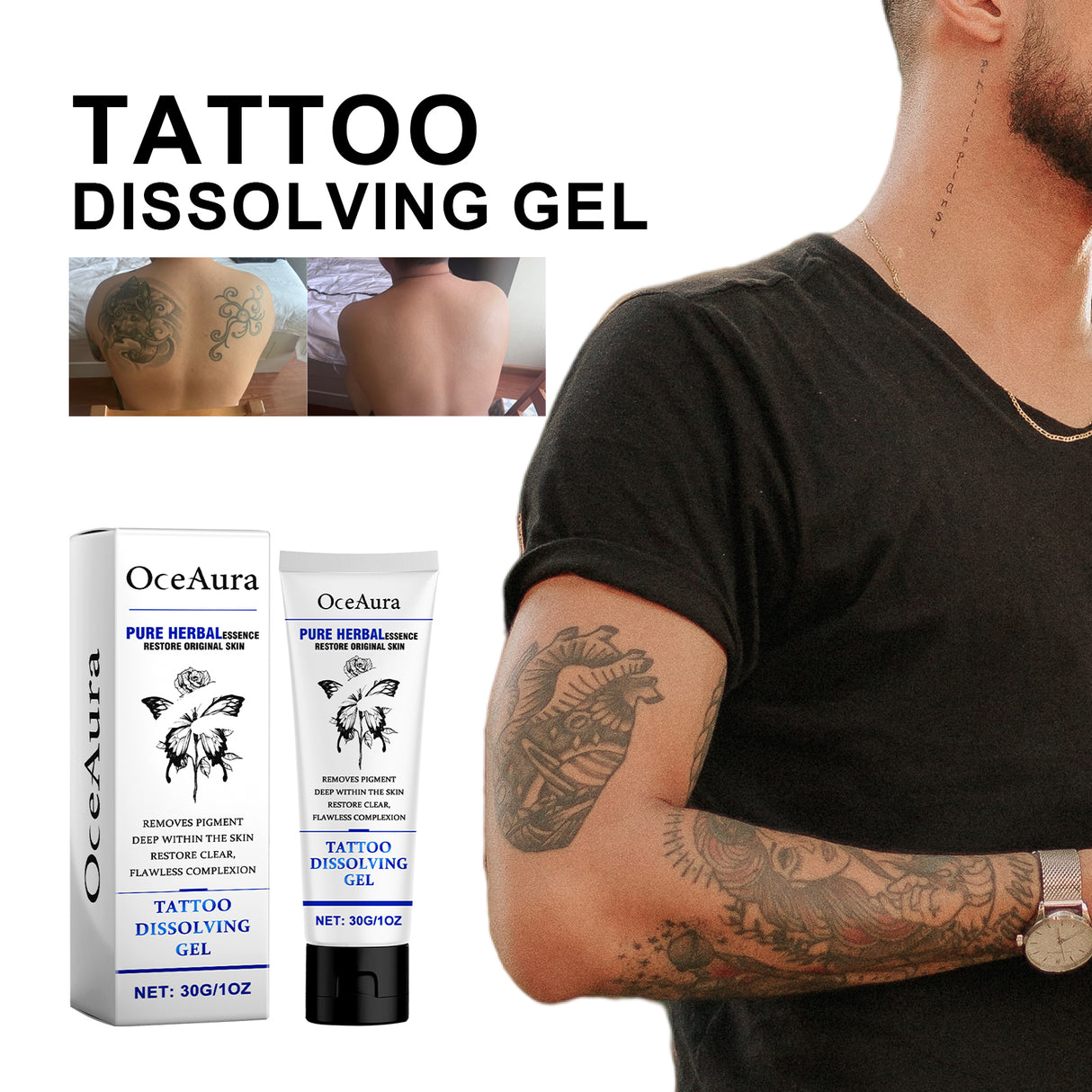 Tattoo Dissolving Gel, Moisturizing Tattoo Skin Repair Skin Tattoo Mark Brightening Care Cream - V.I.P Digital Presence