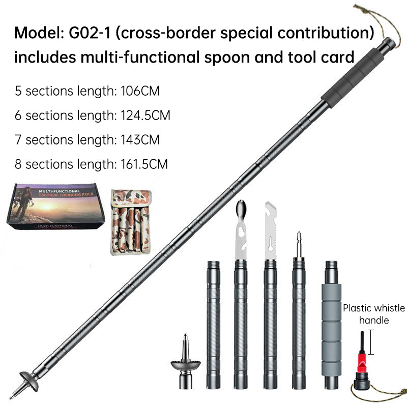 Folding telescopic outdoor hiking tactical self-defense stick Walking stick - V.I.P Digital Presence