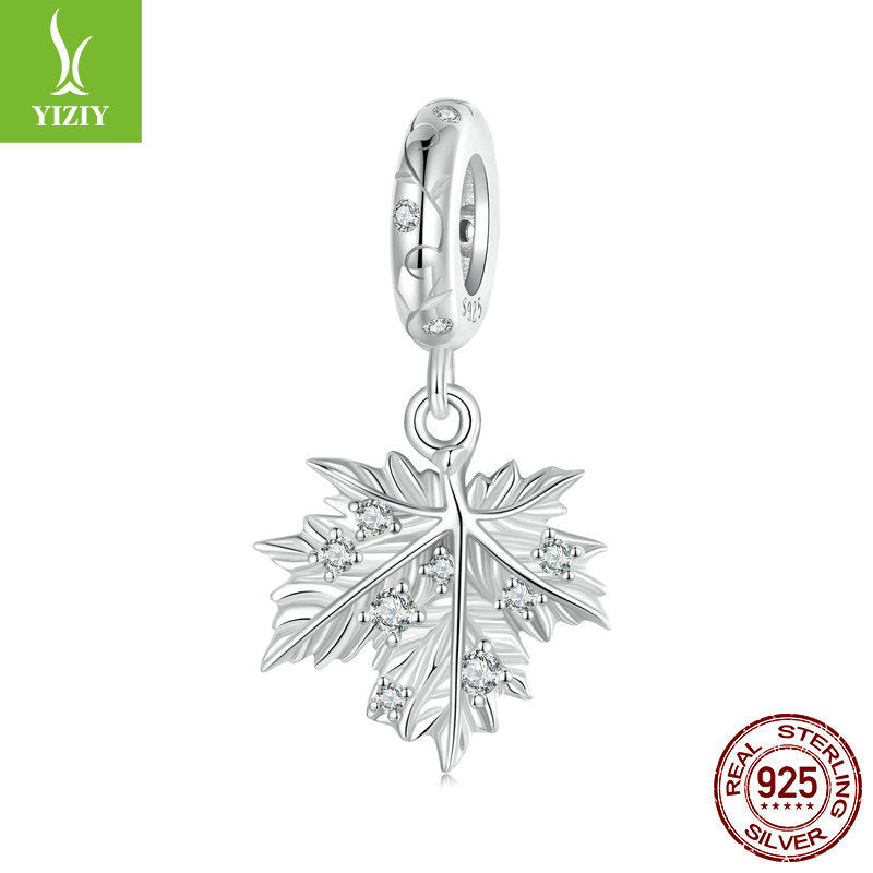 ilver Charm Original New Sparkling Maple Leaf DIY Pendant String Decoration Romantic Autumn Leaves s925 Silver Bracelet Beads - V.I.P Digital Presence