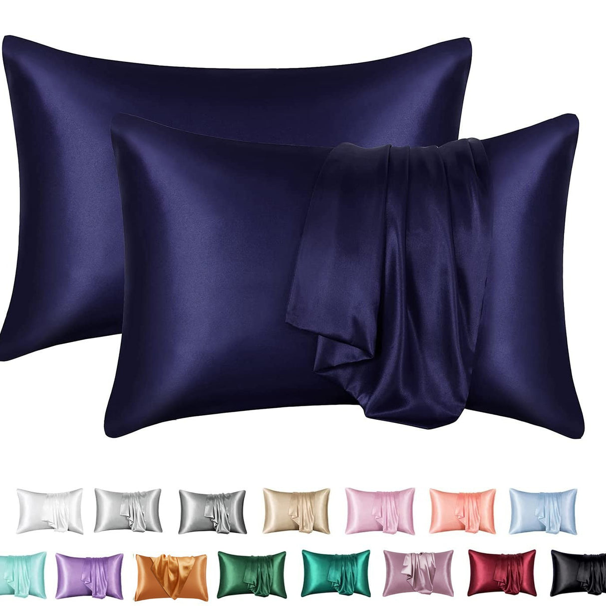 Simulation silk solid color polyester pillowcase envelope pillow pillow cases pillow pair multi-color - V.I.P Digital Presence
