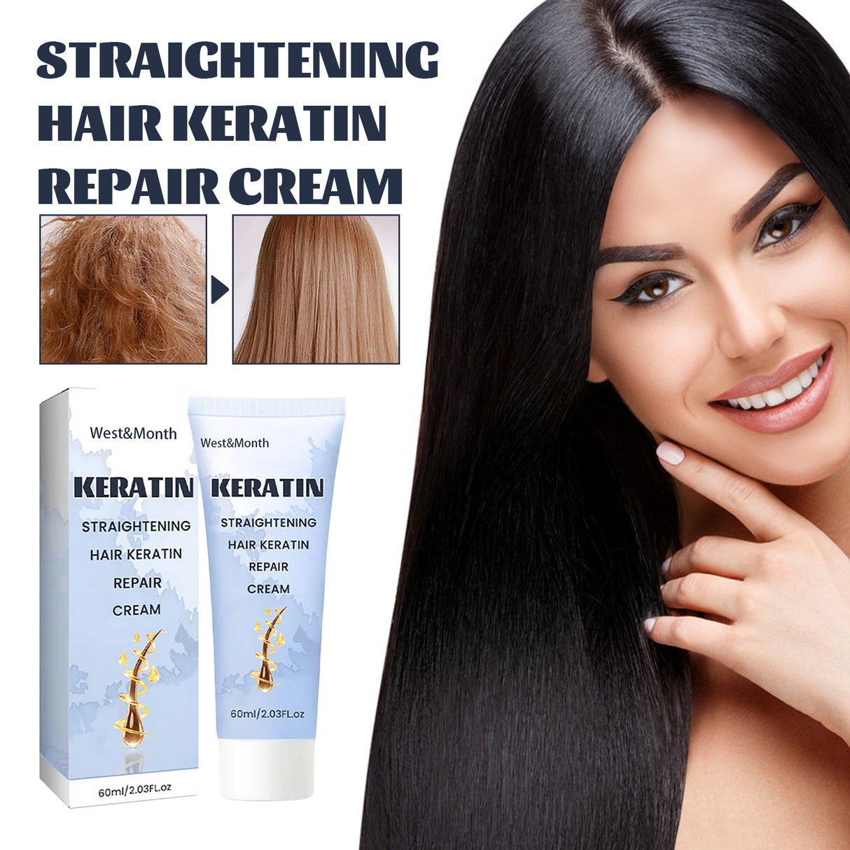 Straightening Hair Keratin Ratin Repair Cream, Repair Silky Hair Care Moisturizing Hair Mask Treatment Cream - V.I.P Digital Presence
