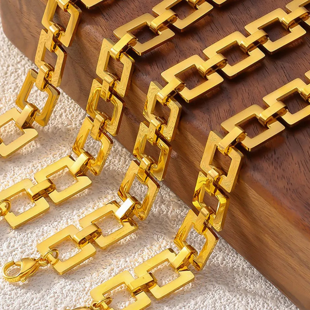 Titanium Steel Hollow Square Chain Bracelet - V.I.P Digital Presence