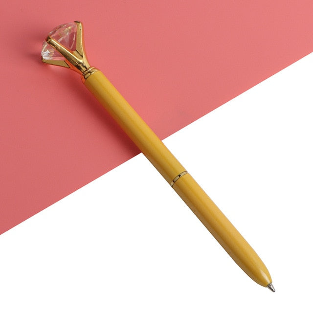 21Color Kawaii Ballpoint Pen Big Gem Metal Ball Pen With Large Diamond Blue And Black Magical Pen Fashion School Office Supplies - V.I.P Digital Presence