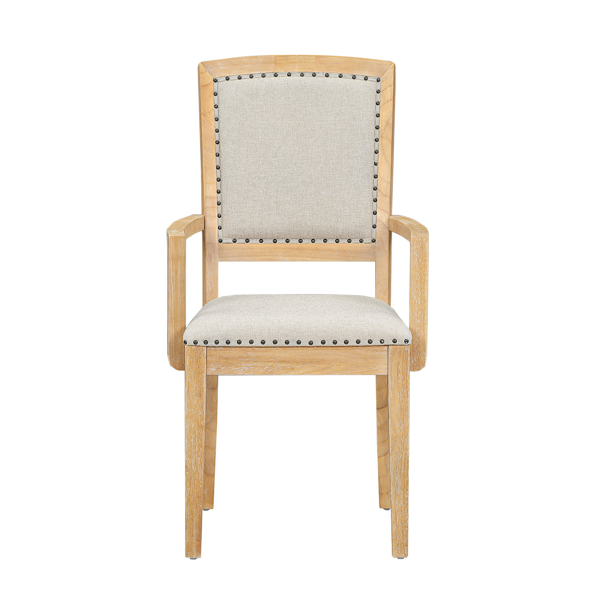 TOPMAX expandable 84 inch dining table set with 24 inch detachable leaves, 6 armless chairs and 2 armchairs 9 pieces natural