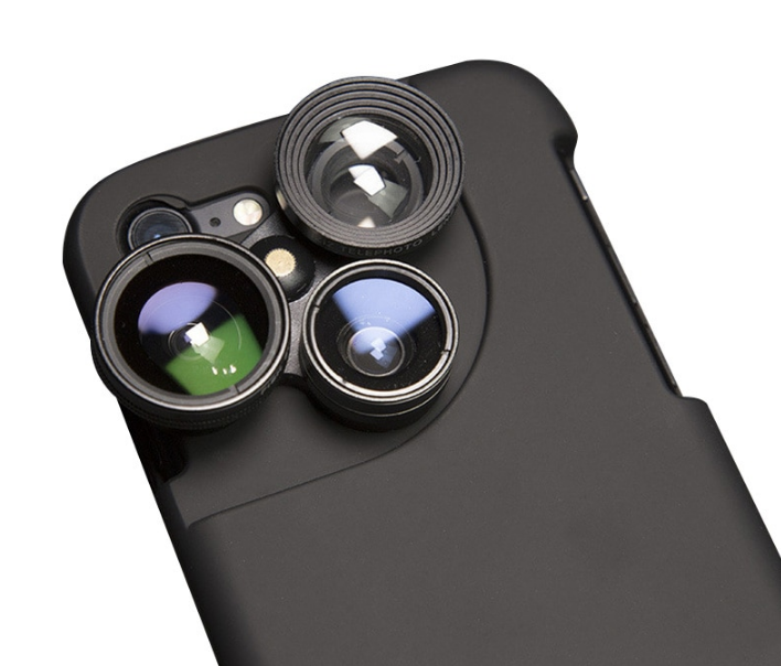 4 in 1 Mobile Phone Lensese Cases Full Coverage For iPhone X 8 7 6S 6 Plus Wide Angle Macro Fisheye Phone Lenses Black Case - V.I.P Digital Presence