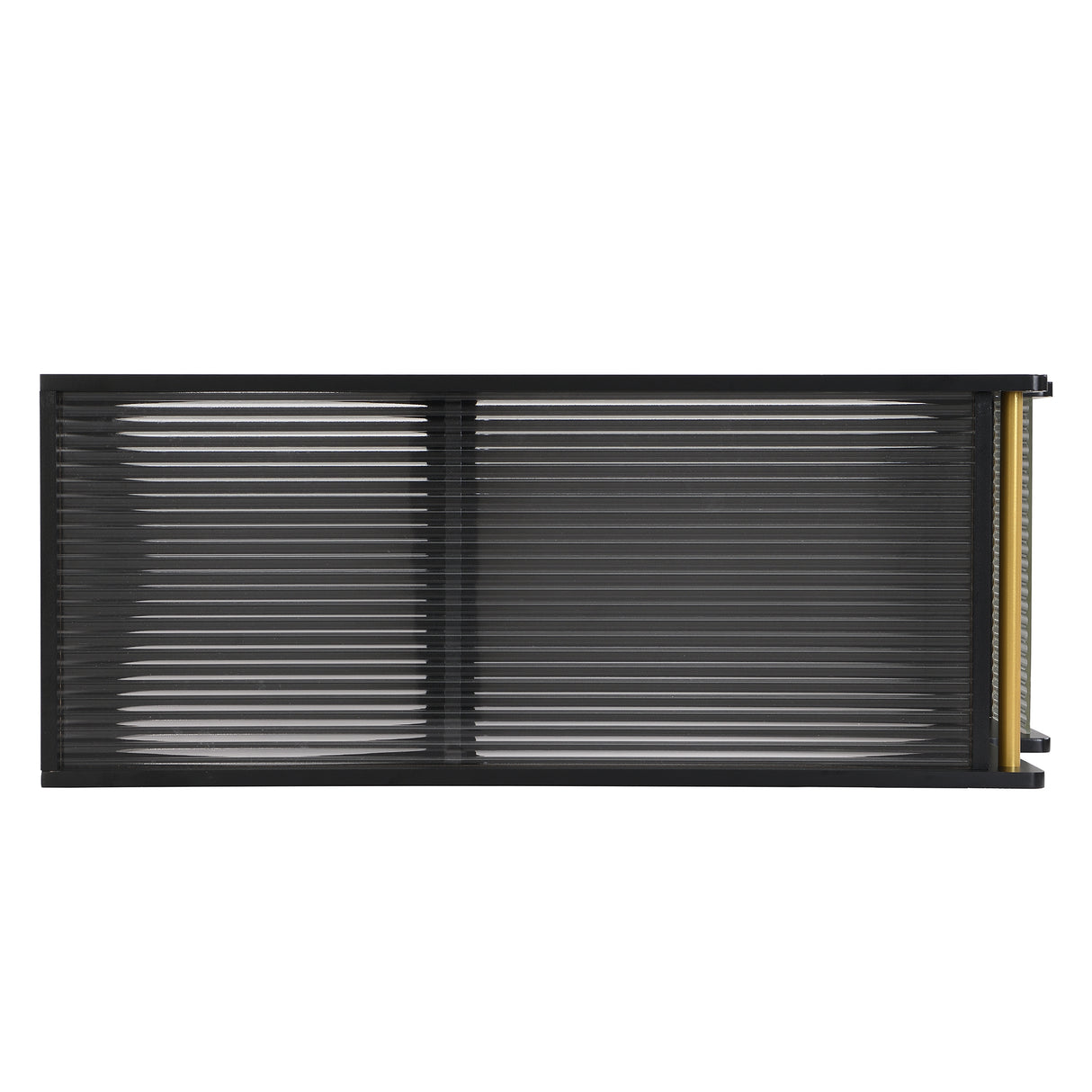 Stylish mobile desk with lockable wheels,bedside table with 5mm thick grooved tempered glass and gold round bars ,black - V.I.P Digital Presence