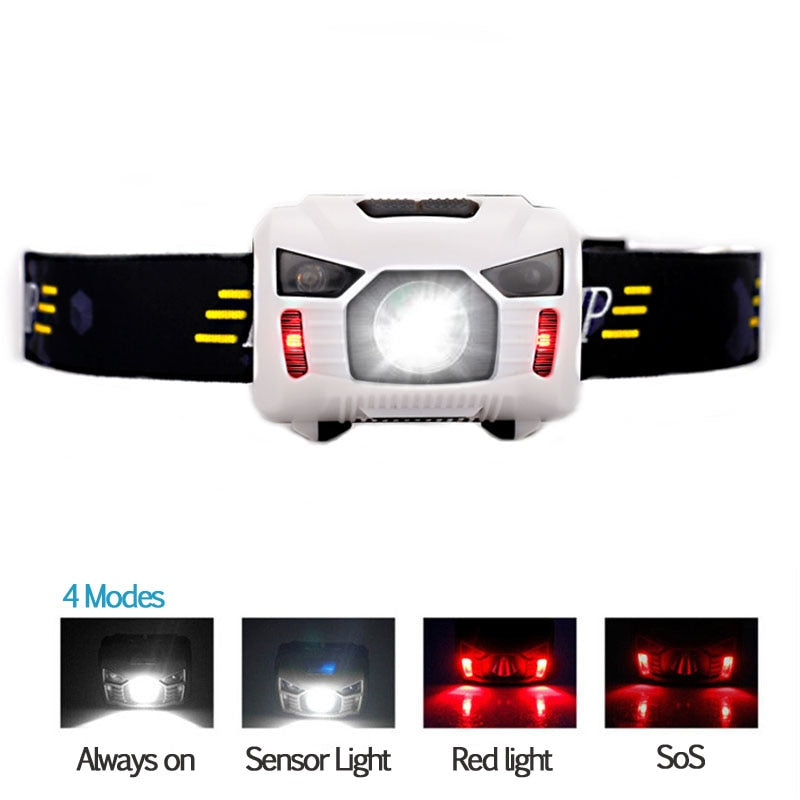 CREE 5W LED Body Motion Sensor Headlamp Mini Headlight Rechargeable Outdoor Camping Flashlight Head Torch Lamp With USB Charging - V.I.P Digital Presence