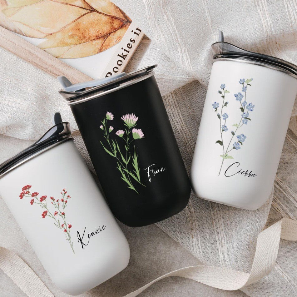 Customized personalized bridesmaid gift with floral cover high-value wine glass - V.I.P Digital Presence