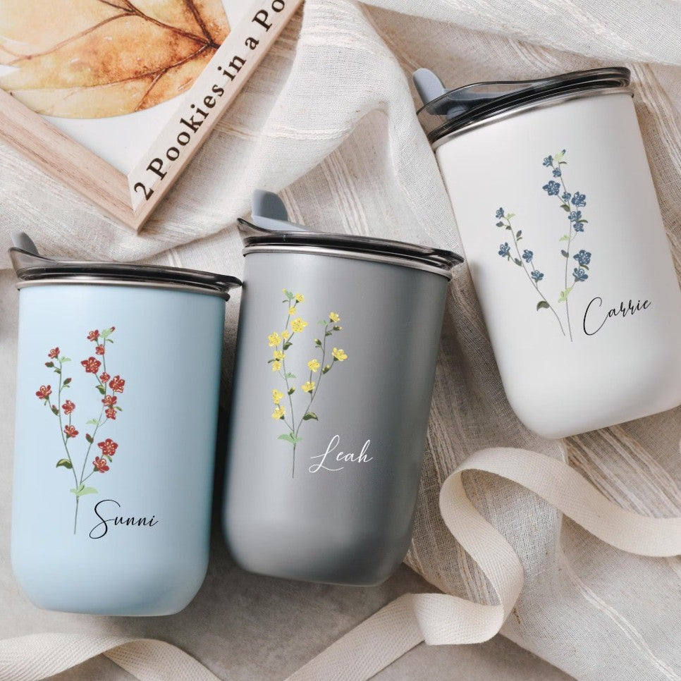 Customized personalized bridesmaid gift with floral cover high-value wine glass - V.I.P Digital Presence