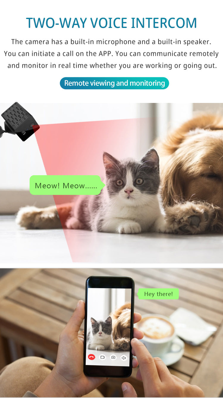 Cámara S3 HD con sensor infrarrojo para el hogar, monitoreo de seguridad, cámara WiFi de bajo consumo, cámara A9