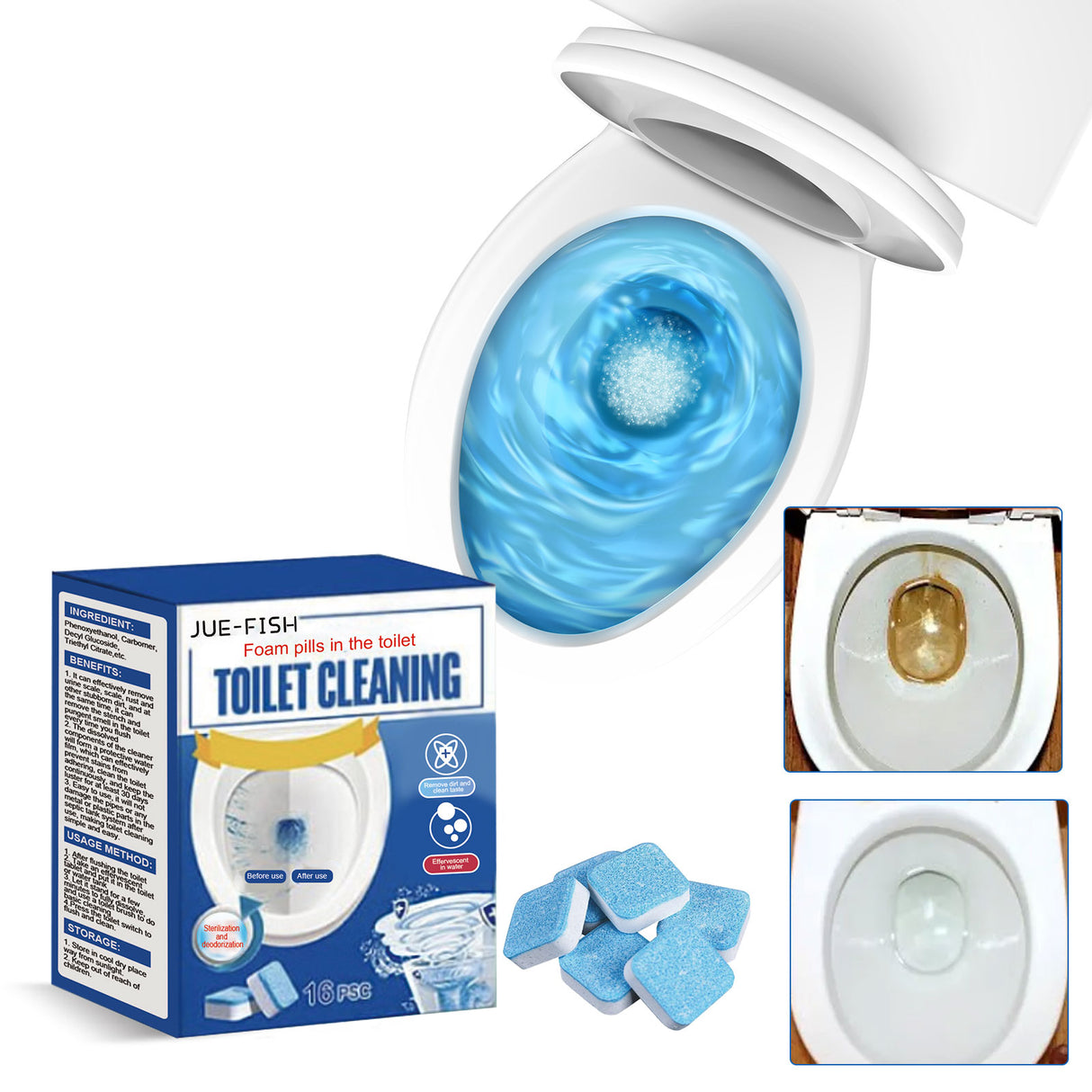 Toilet Effervescent Tablet, Toilet Decontamination Cleaning Urine Stains Deodorant Keep Fragrant Clean Toilet Effervescent Tablet - V.I.P Digital Presence