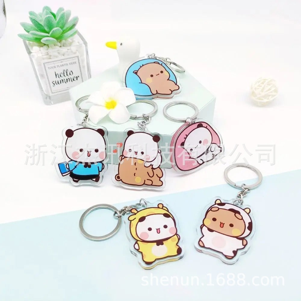 Cute cartoon Bubudu Giant Panda Pendant Keychain Car Key Acrylic Backpack Keychain Pendant - V.I.P Digital Presence