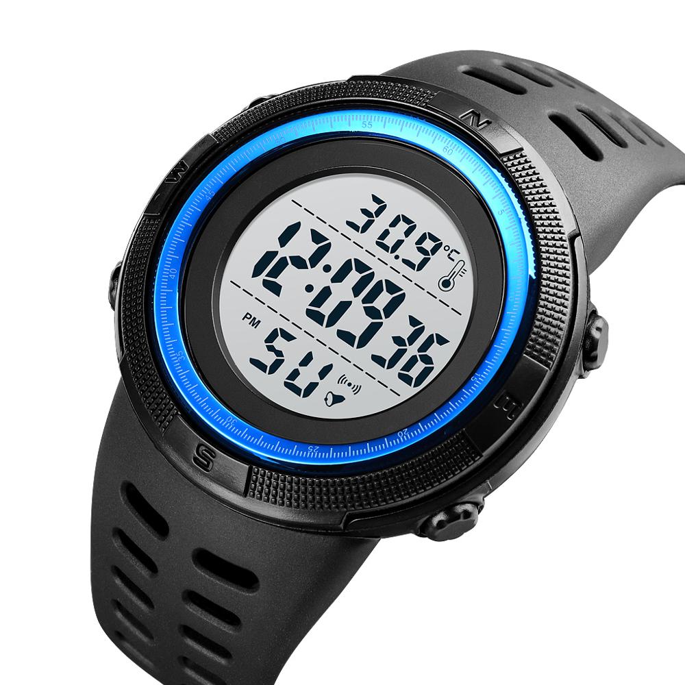 SKMEI 1681 Body Temperature Men's Watch Electronic 5Bar Waterproof Long Battery Life Alarm Clock LED Healthy Male Sport Watch - V.I.P Digital Presence