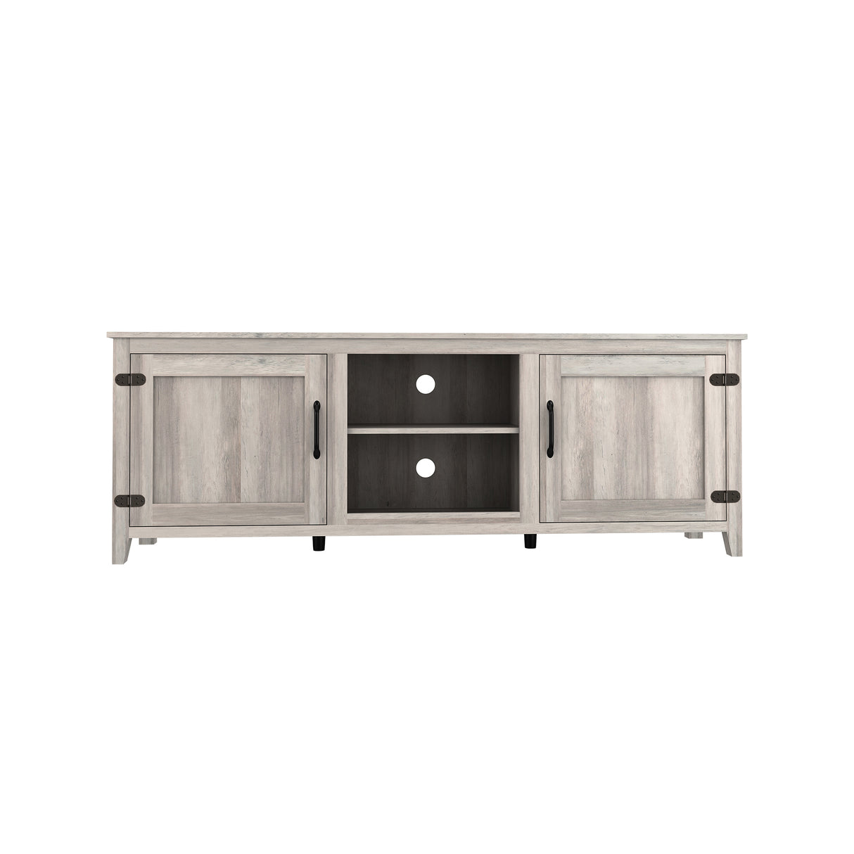 TV Stand Storage Media Console Entertainment Center With Two Doors, Grey Walnut - V.I.P Digital Presence