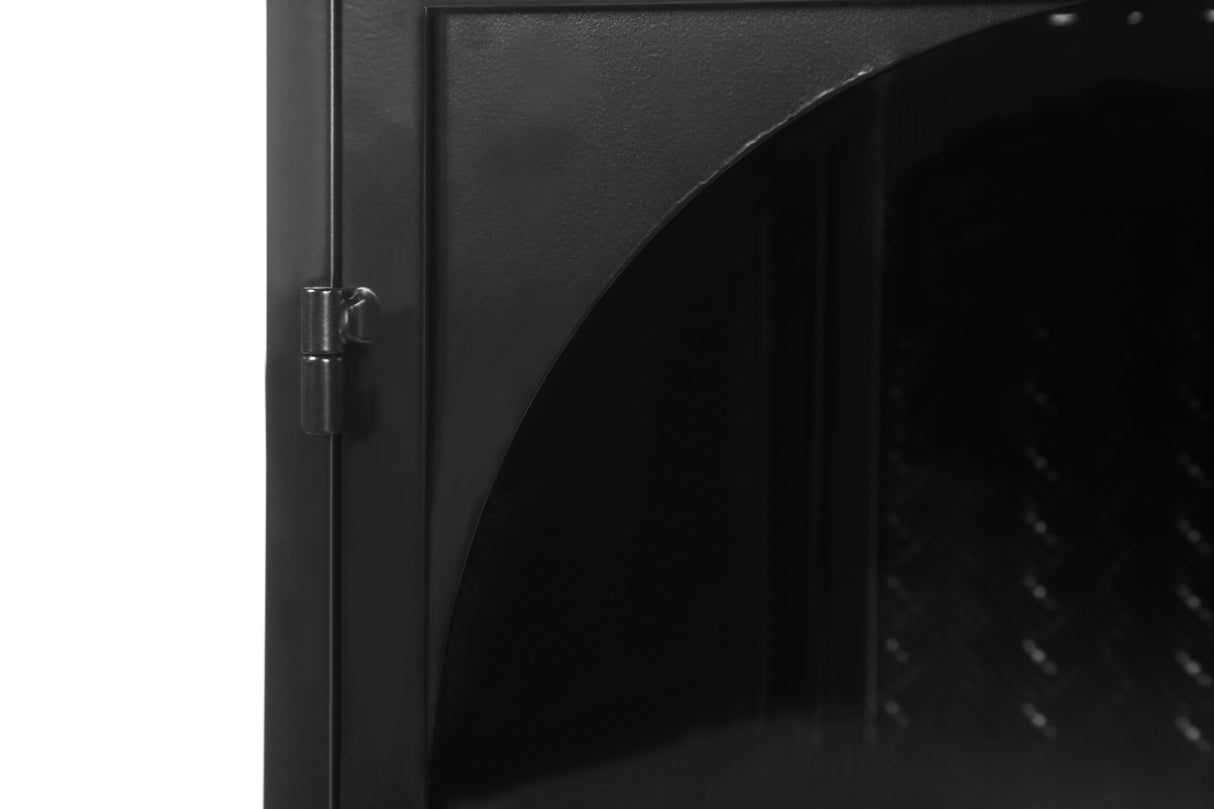 27.56"Glass Doors Modern Two-door Wall Cabinet with Featuring Three-tier Storage Black