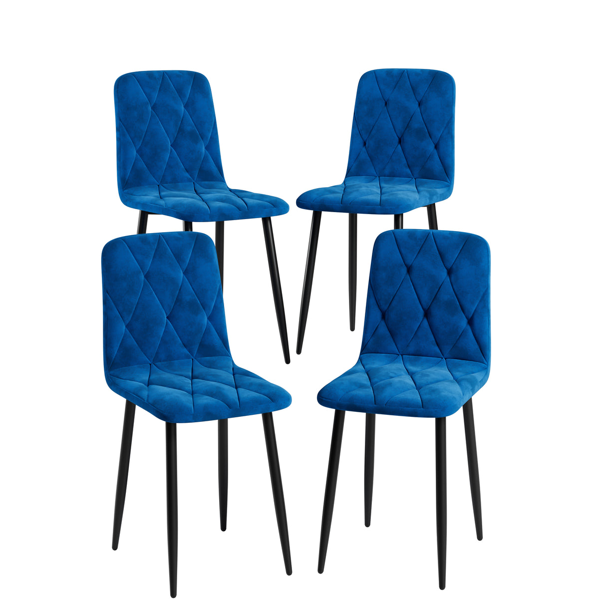 Dining Chairs Set of 4, Modern Kitchen Dining Room Chairs, Velvet Dining Chair Upholstered Cushion Seat and Sturdy Metal Legs - V.I.P Digital Presence