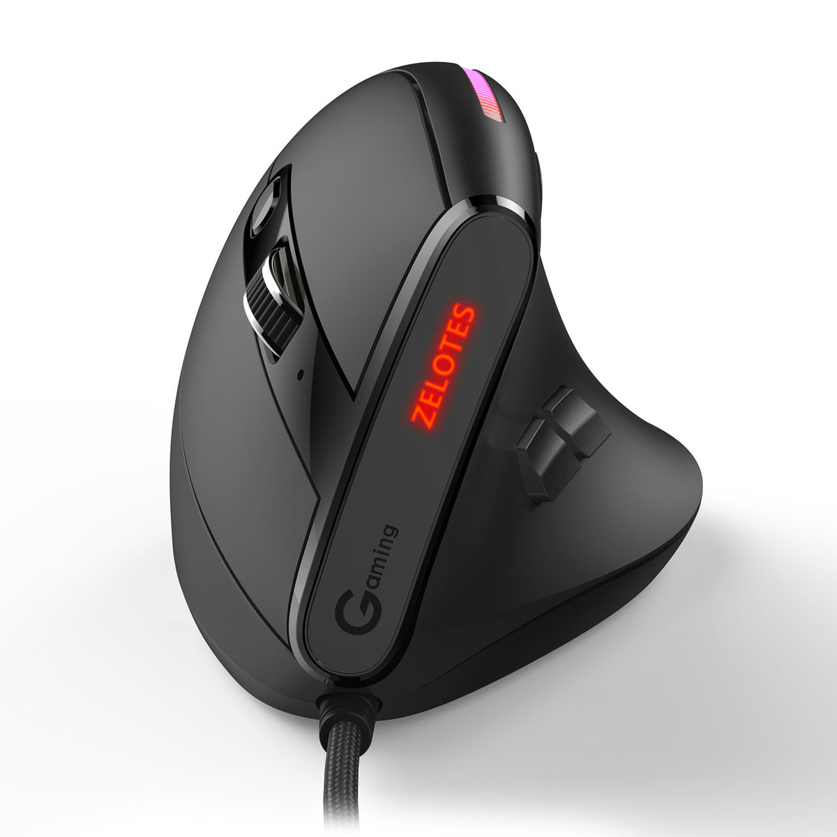 ZELOTES Master T50RGB Vertical Grip Ergonomic Programming Gaming Notebook Wired Mouse - V.I.P Digital Presence