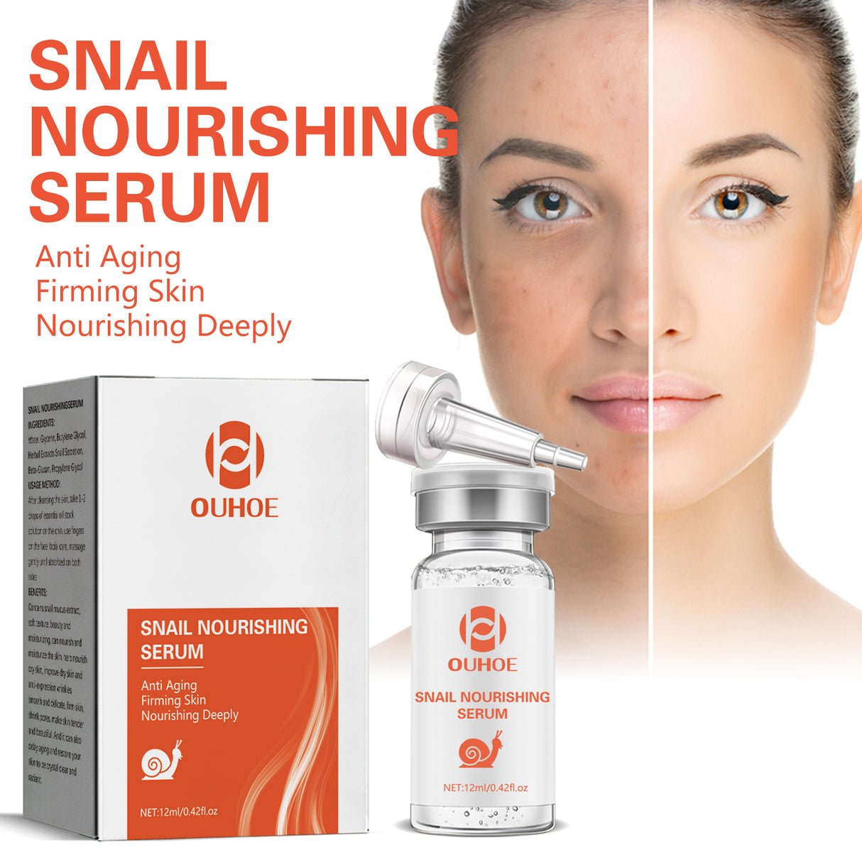 Snail Nourishing Repair Essence, Lightening Acne Muscle Acne Mark, Hydrating Whitening And Eliminate Pimples Essence - V.I.P Digital Presence