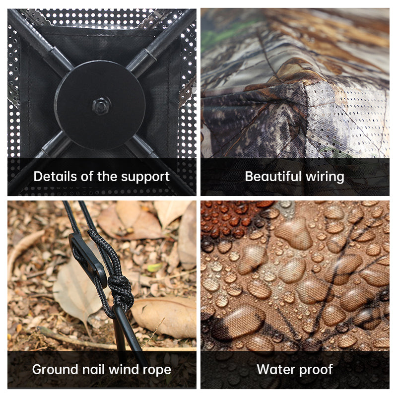 Outdoor See-Through Camouflaged Hunting Blind - Pop-Up Camo Tent for Hunting - V.I.P Digital Presence