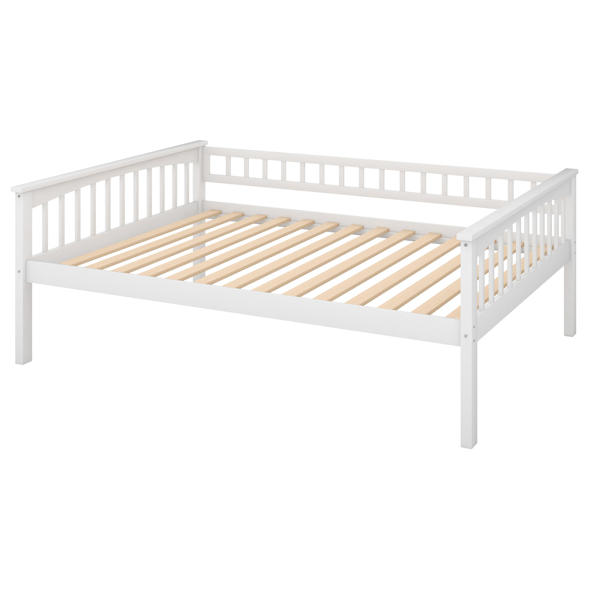 Full over Full Bunk Bed with Drawers Convertible Beds White
