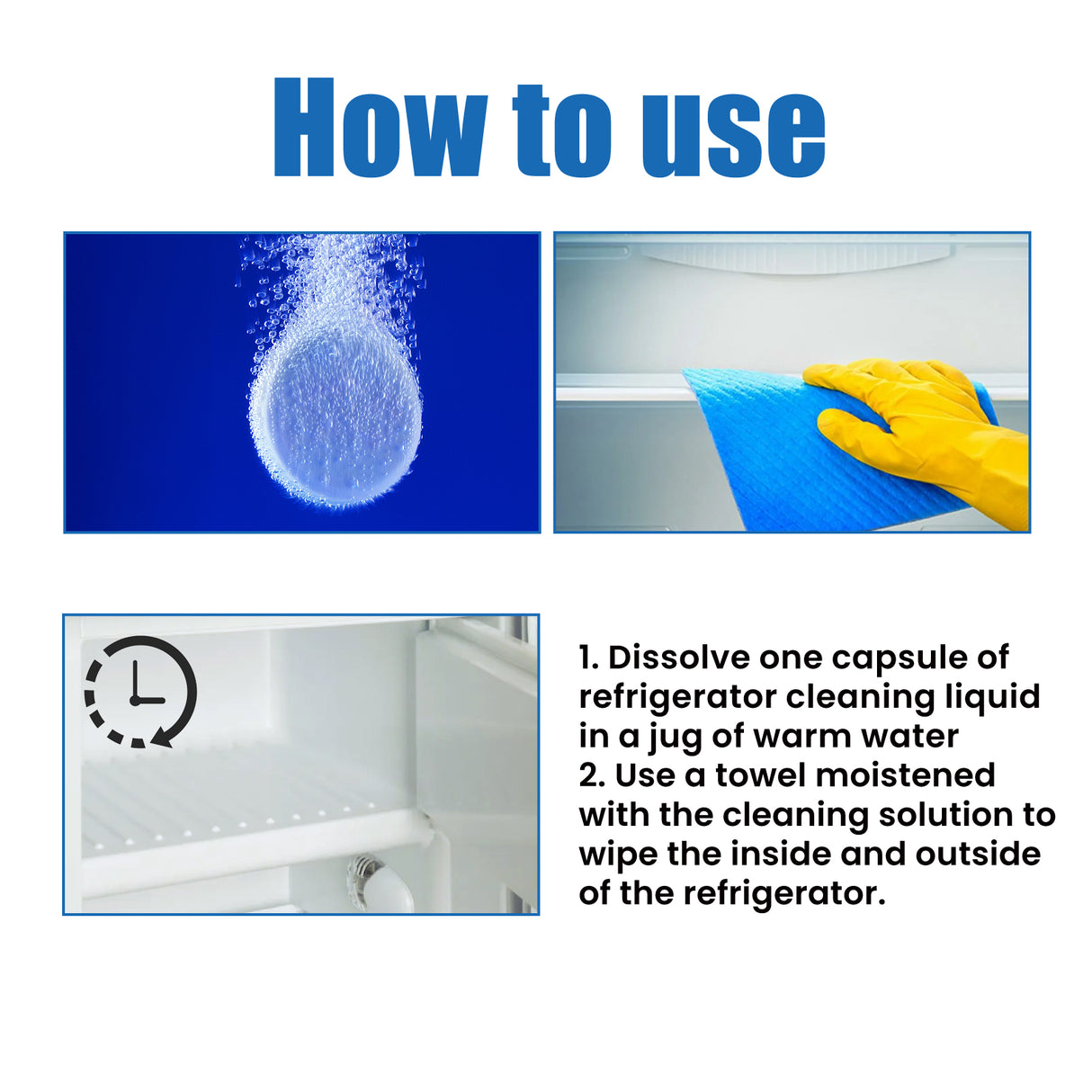 Refrigerator Cleaning Tablets, Deep Cleaning Household Freezer Crevices Descaling Odor Cleaning Effervescent Tablets - V.I.P Digital Presence