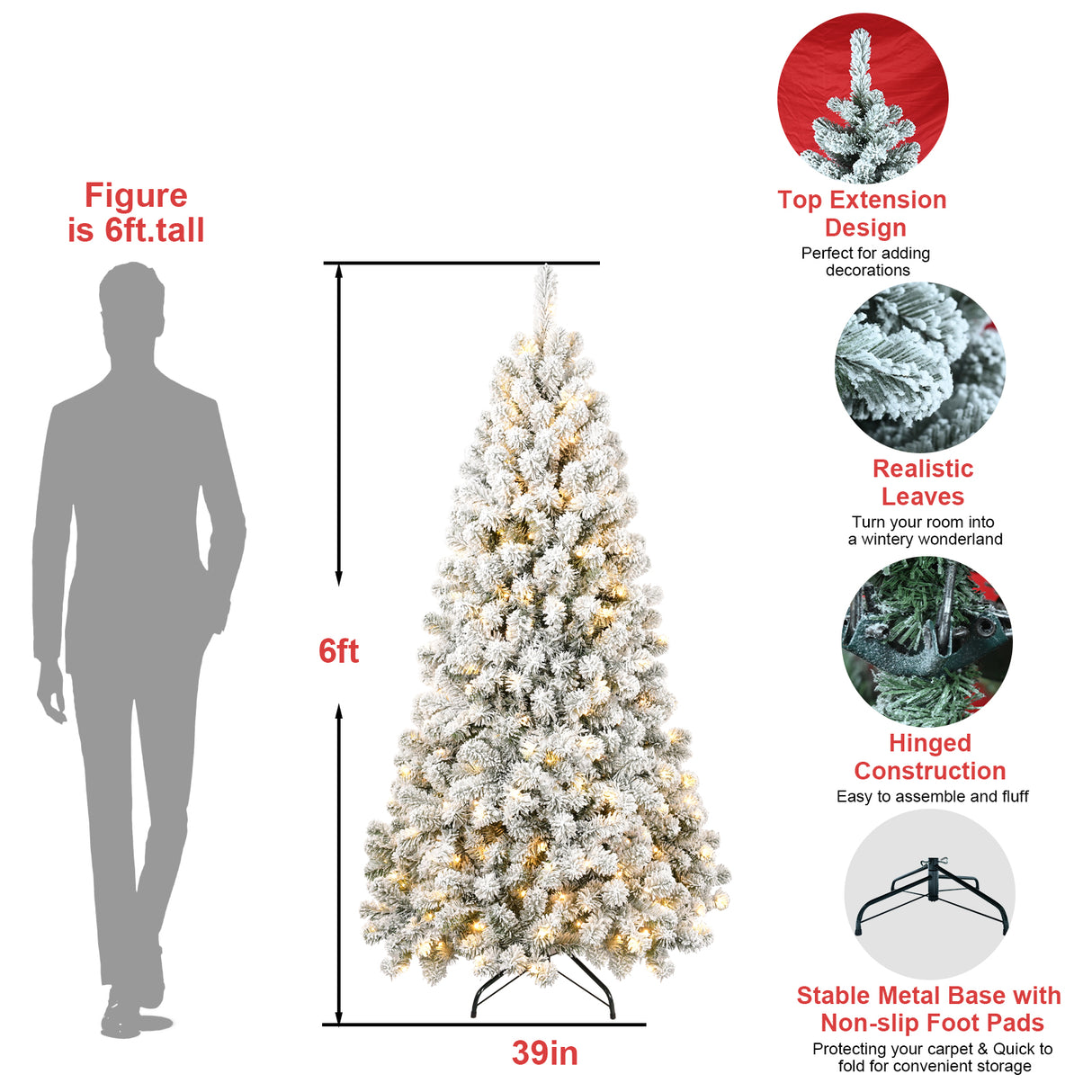 5FT PVC Memory Wire Christmas tree (With Light) - V.I.P Digital Presence