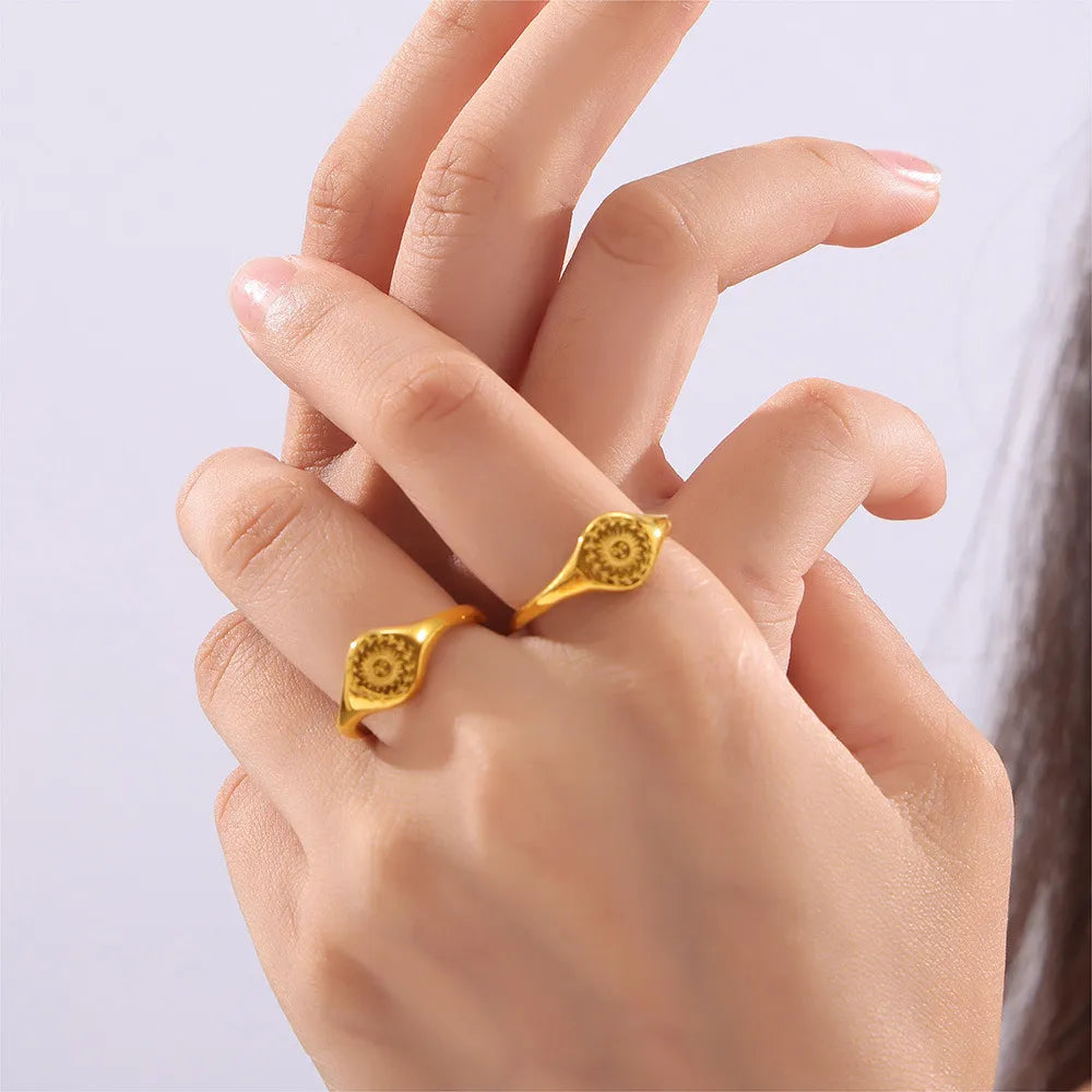 18K Gold-Plated Sun Ring - V.I.P Digital Presence
