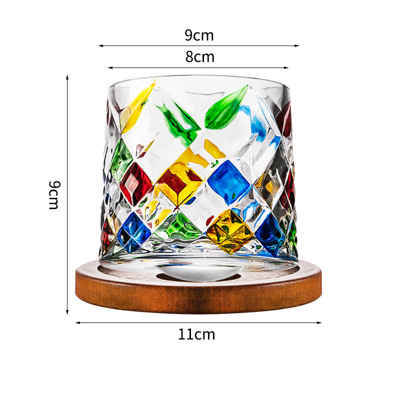 Hand drawn rotating glass cups multiple multi-purpose whiskey glasses rotating glass cups - V.I.P Digital Presence