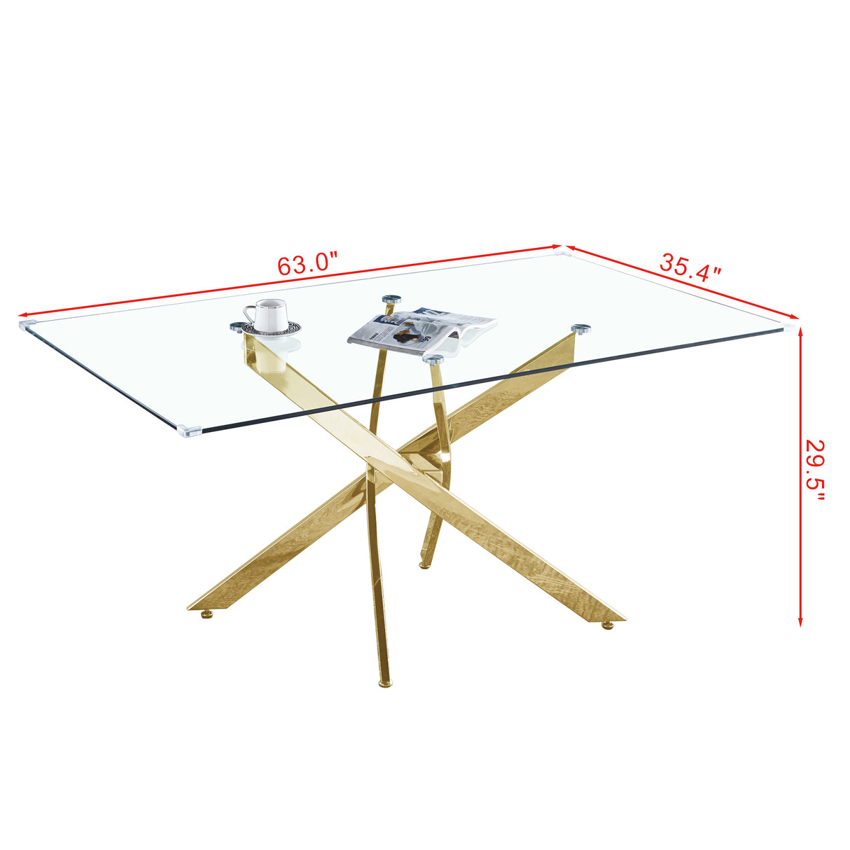 Rectangular Tempered Glass Dining Table, Modern Dining Room Interior Design, For 6 People - V.I.P Digital Presence