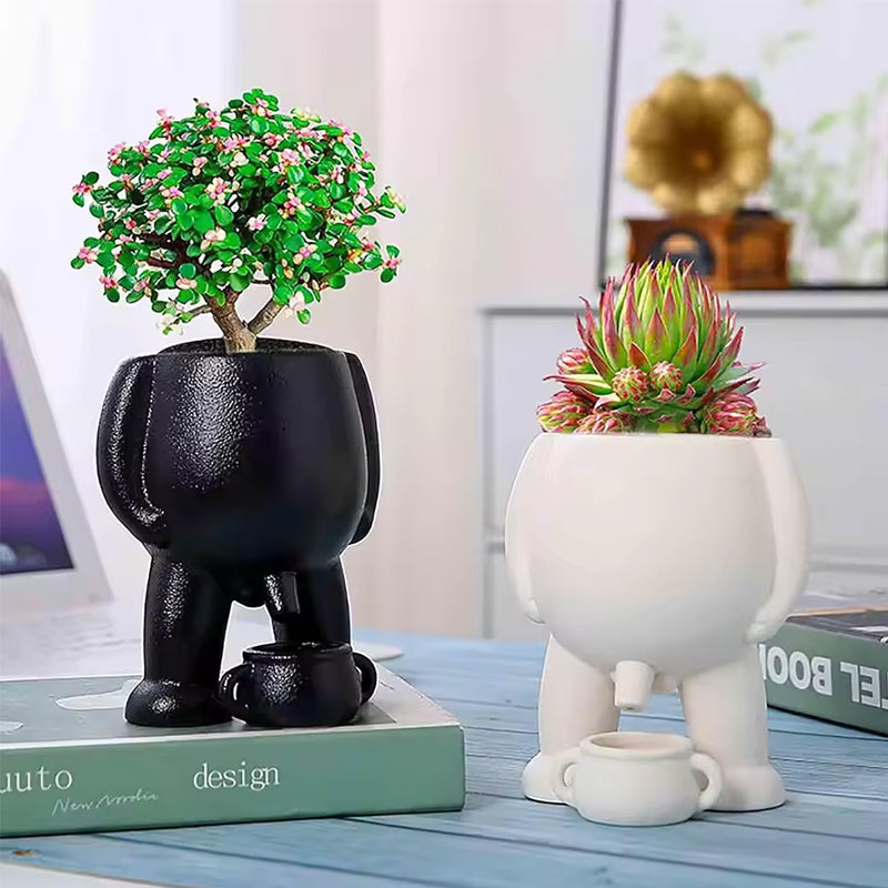 Funny Peeing Vase Planter: A Whimsical Decor Piece for Your Home or Garden. Ideal for Succulents and Makes a Great Novelty Gift! - V.I.P Digital Presence