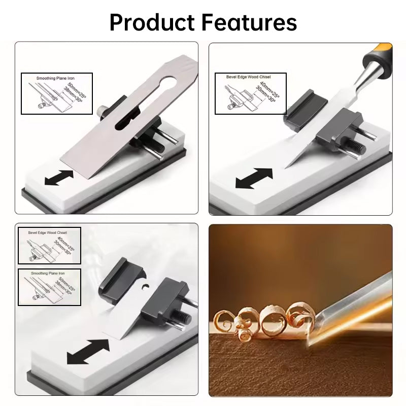 Chisel sharpening guide, knife sharpener, chisel blade, projection sharpener, template, roller, sharpening stone - V.I.P Digital Presence
