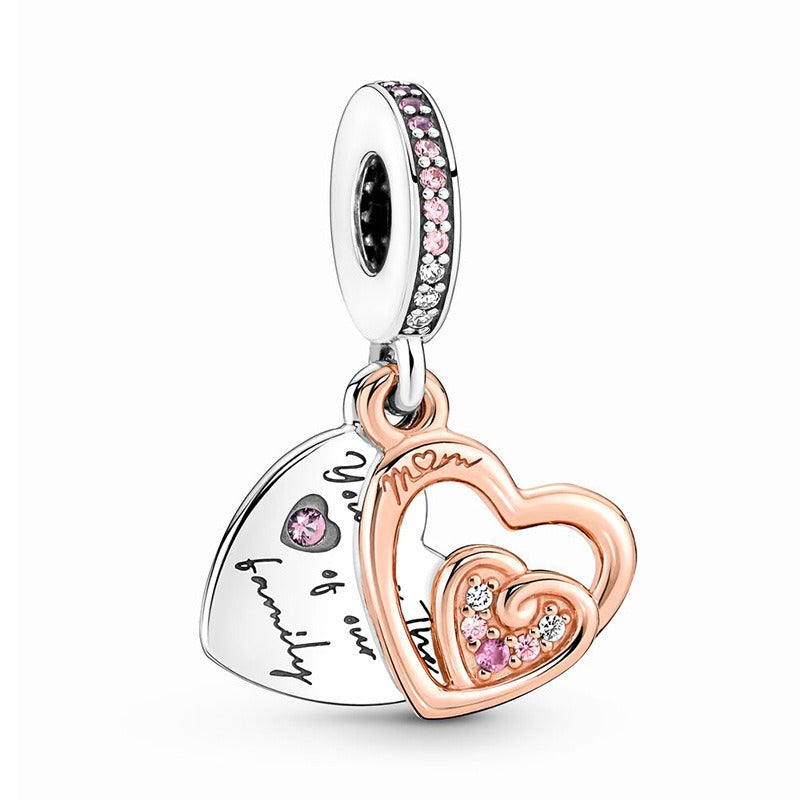 S925 sterling silver eternal confession double surround heart small motorcycle DIY accessories - V.I.P Digital Presence