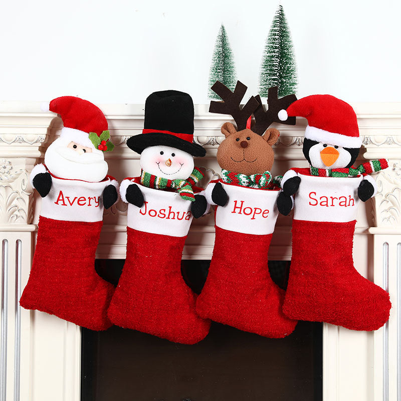 Christmas Decorations Single Head Hug Christmas Socks Gift Bag Candy Bag Christmas Eve Bedhead Pendant - V.I.P Digital Presence