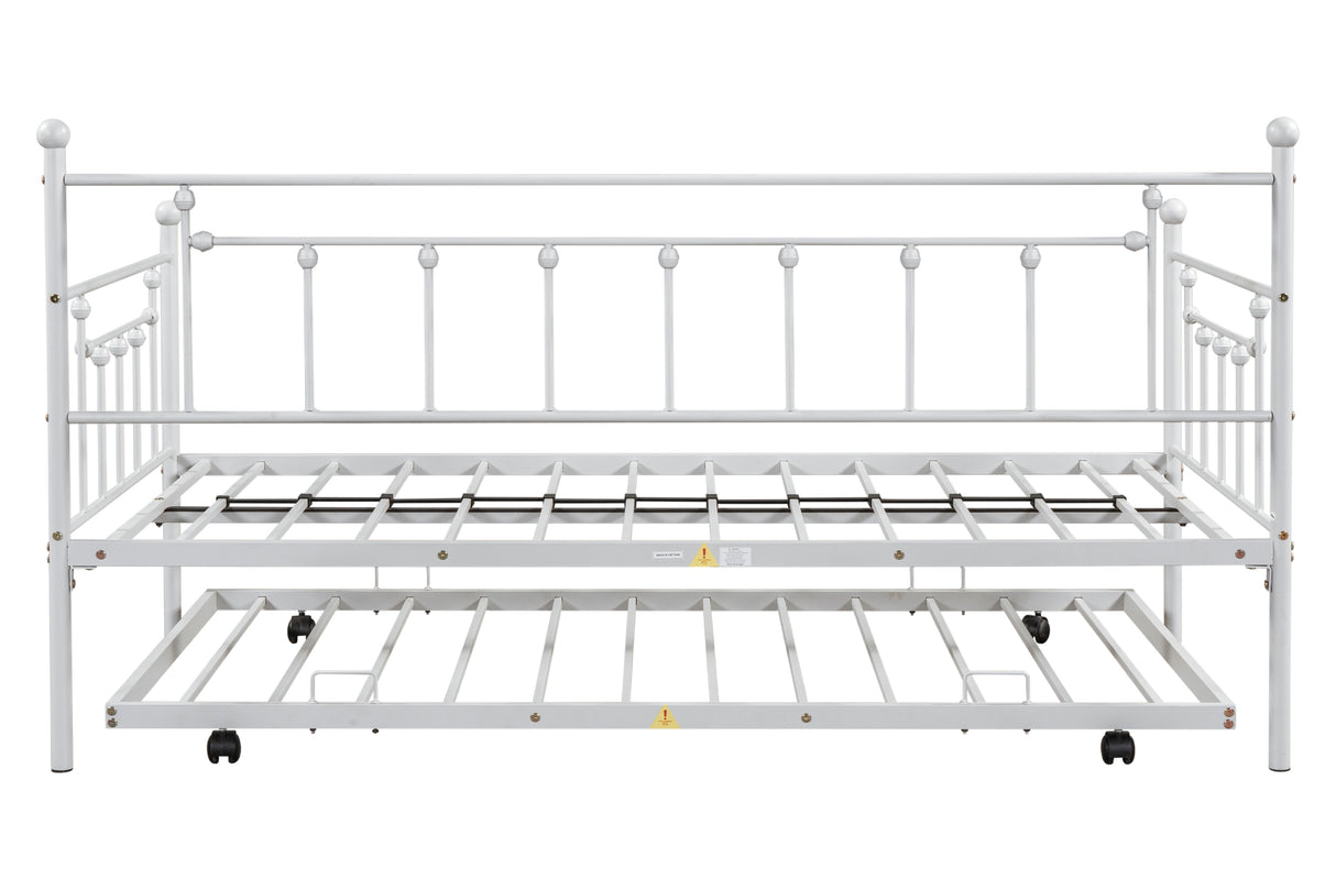 Metal double bed with ear shaft/sturdy/noise reduction/flexible ear shaft/retro style/no need for spring box (LIGHT GREY)