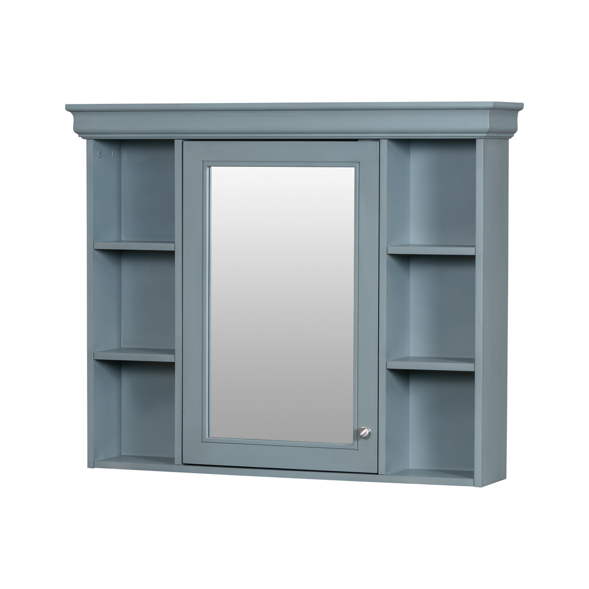 35 ''x 28' 'blue wall mounted bathroom storage cabinet with mirror door and medication cabinet with 6 open shelves - V.I.P Digital Presence