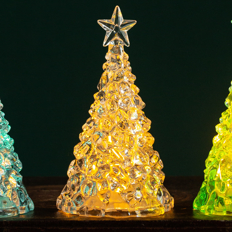 Christmas decoration mini luminous Christmas tree transparent crystal night light cross-border desktop decoration props small gifts - V.I.P Digital Presence