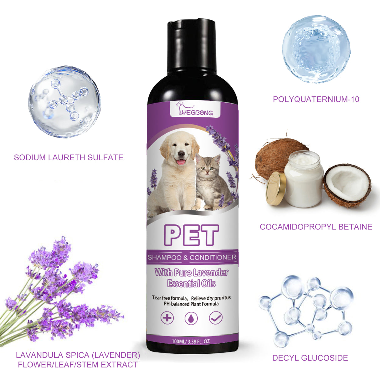 Pet Shampoo, Pet Bath Relieves Skin Itchy, Hair Smooth Non-Knotting Shampoo - V.I.P Digital Presence