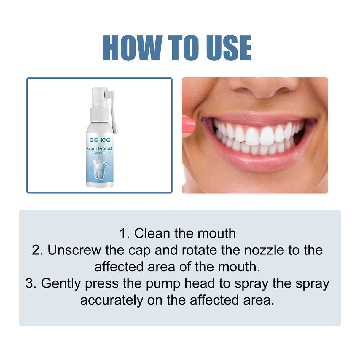 Gum Protect Repair Spray, Relieve Swelling And Pain Of Inflamed Gums Whitening Teeth Oral Cleaning Care Spray - V.I.P Digital Presence