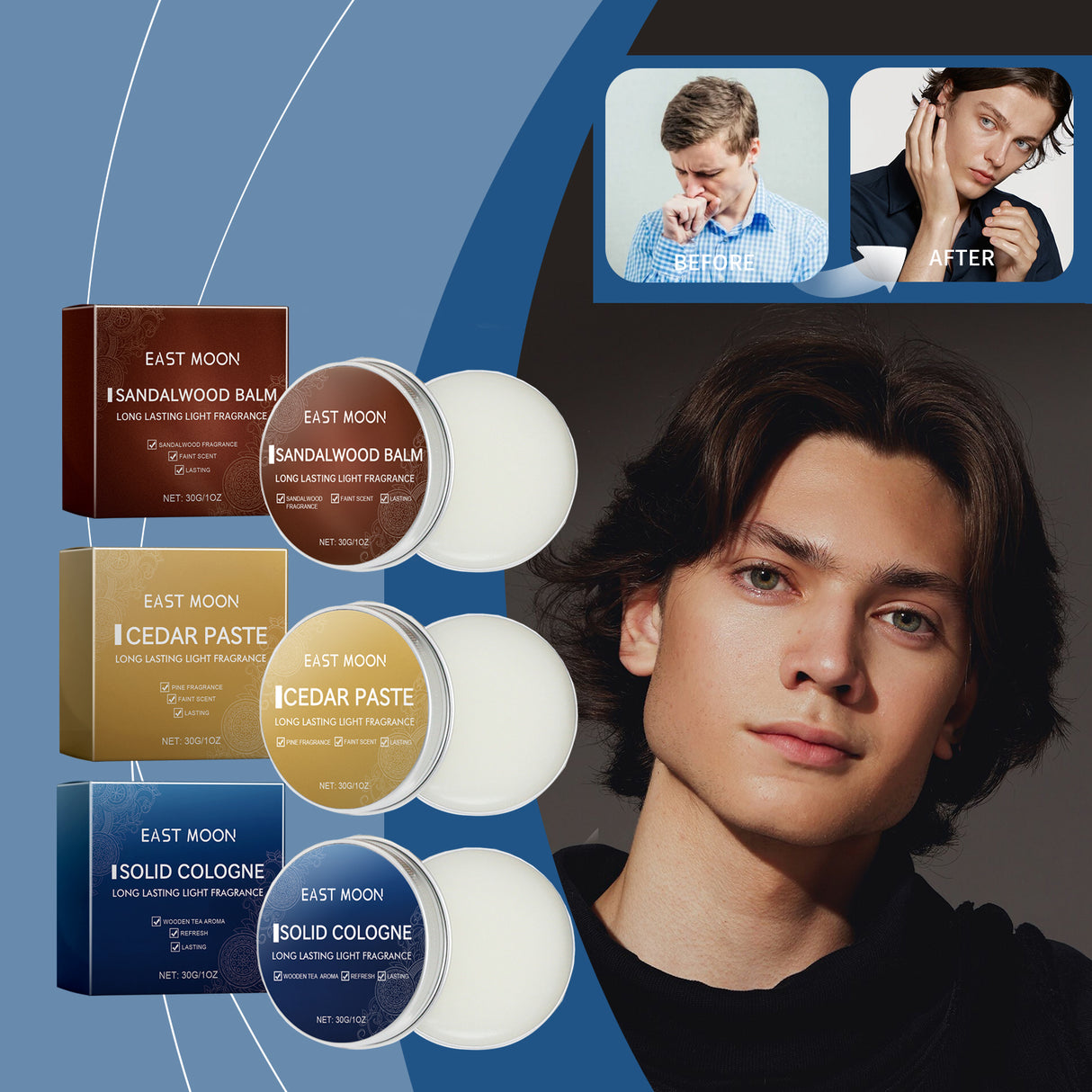 Solid Balm Men's Charm Solid Balm Fresh Natural Long-Lasting Fragrance Balm - V.I.P Digital Presence