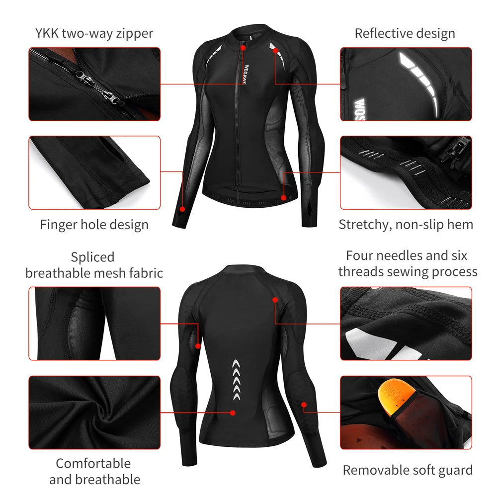 WOSAWE Women Motorcycle Jacket Body Armor CE Certified Summer Downhill Motocross Riding Clothing Protection Racing Reflective - V.I.P Digital Presence