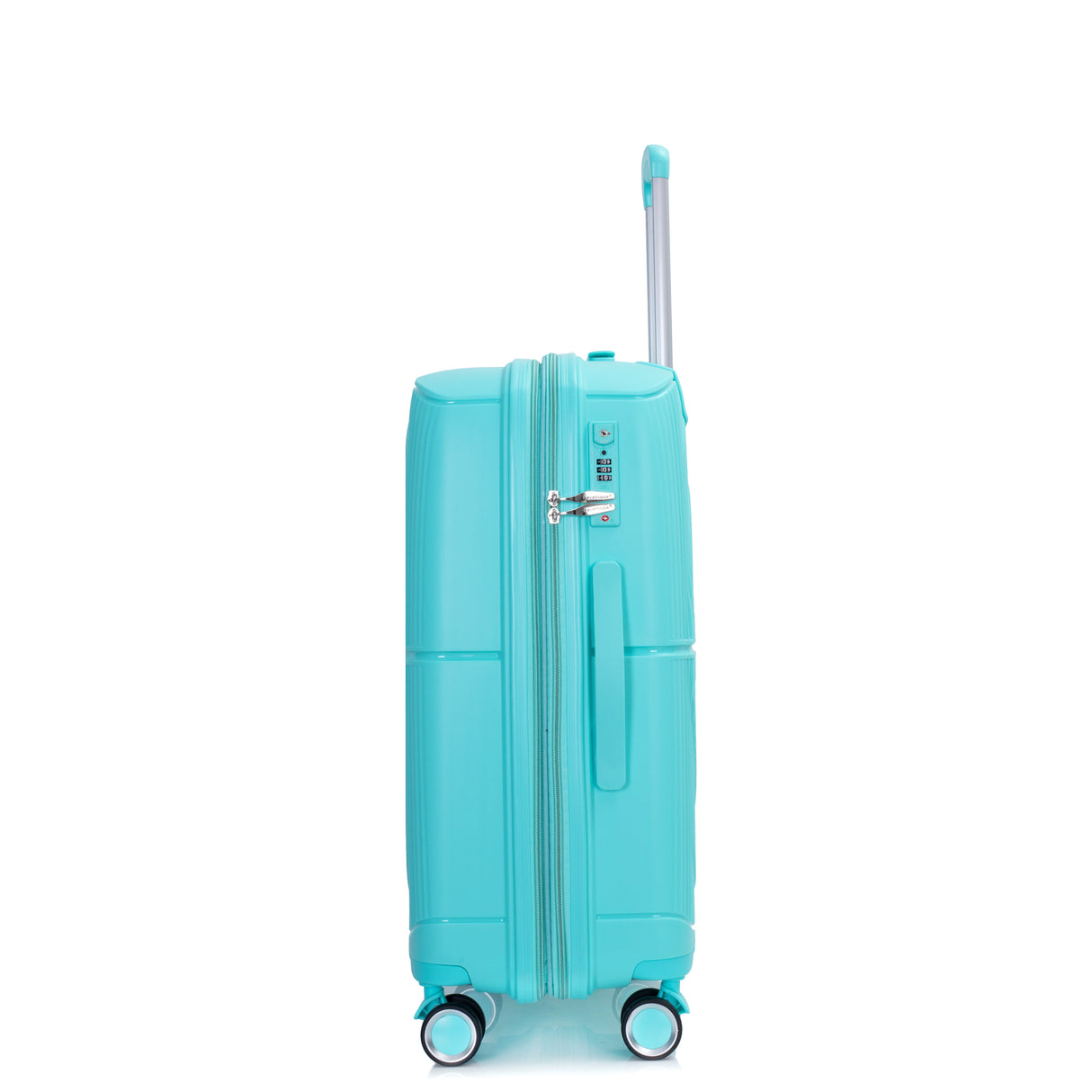 Expandable Hardshell Suitcase Double Spinner Wheels PP Luggage Sets Lightweight Durable 3-Piece Set (20/24/28) , Lake Blue