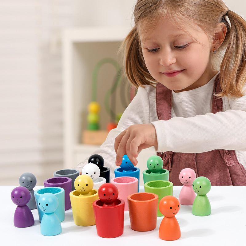 Children's Color Little People Classification Cup Stacking Joy Kindergarten Baby Hand Eye Coordination Training Puzzle Toy - V.I.P Digital Presence