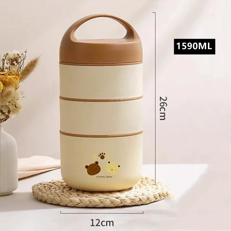 1240ML/1590ML Large Capacity Stainless Steel 304 Lunch Box Leak-Proof Multi layer Thermal Bento Box Adult Student Food Container - V.I.P Digital Presence