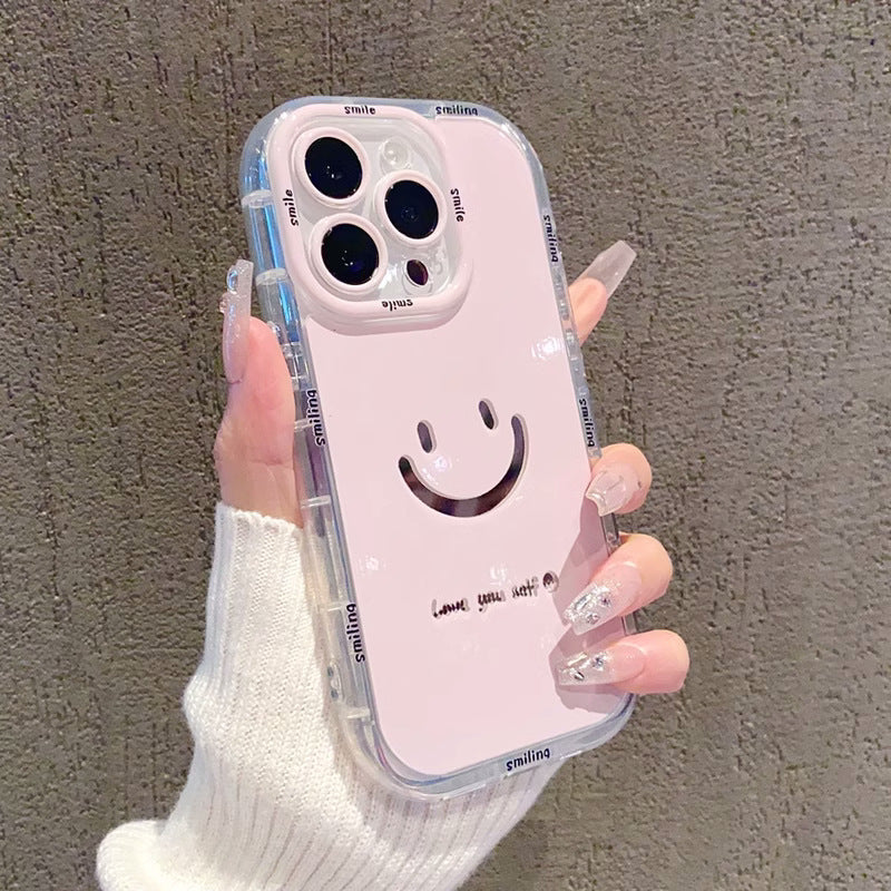 Mirror cream case suitable for Apple 16 Promax phone case with painted smiling face on iPhone 14/13 - V.I.P Digital Presence