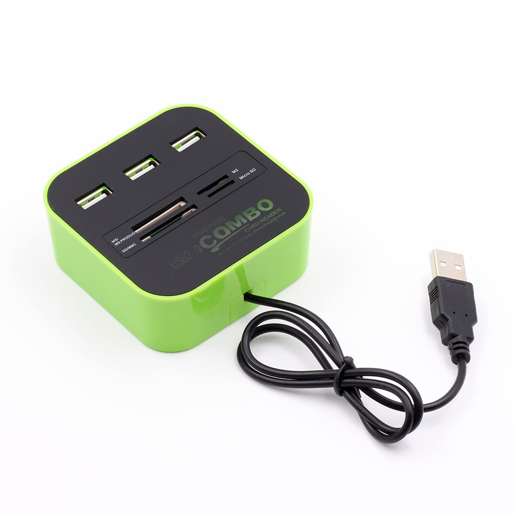 USB HUB Combo All In One USB 2.0 Micro SD High Speed Card Reader 3 Ports Adapter Connector For Tablet PC Computer Laptop - V.I.P Digital Presence