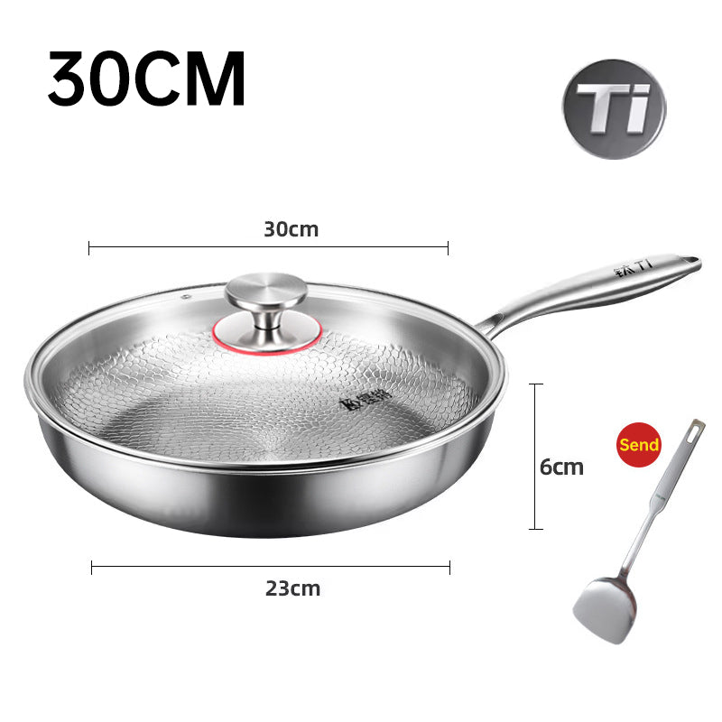 German uncoated pure titanium frying pan with fish - scale hammer pattern. Non - stick, ideal for household steak frying, a piec - V.I.P Digital Presence