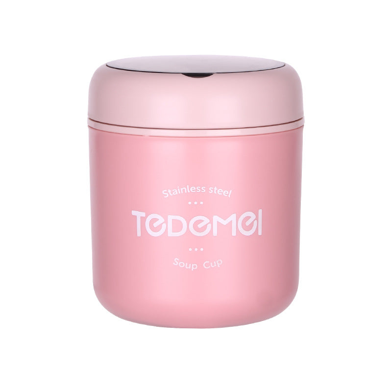Japanese style simple sealed 304 stainless steel insulated breakfast cup with lid and spoon - V.I.P Digital Presence