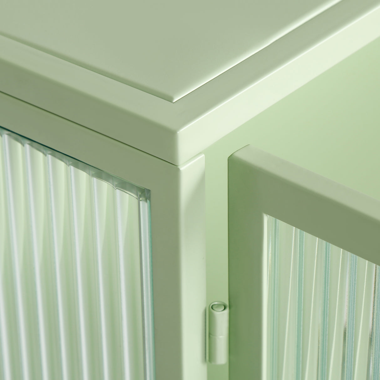 27.56"Glass Doors Modern Two-door Wall Cabinet with Featuring Three-tier Storage Mint Green