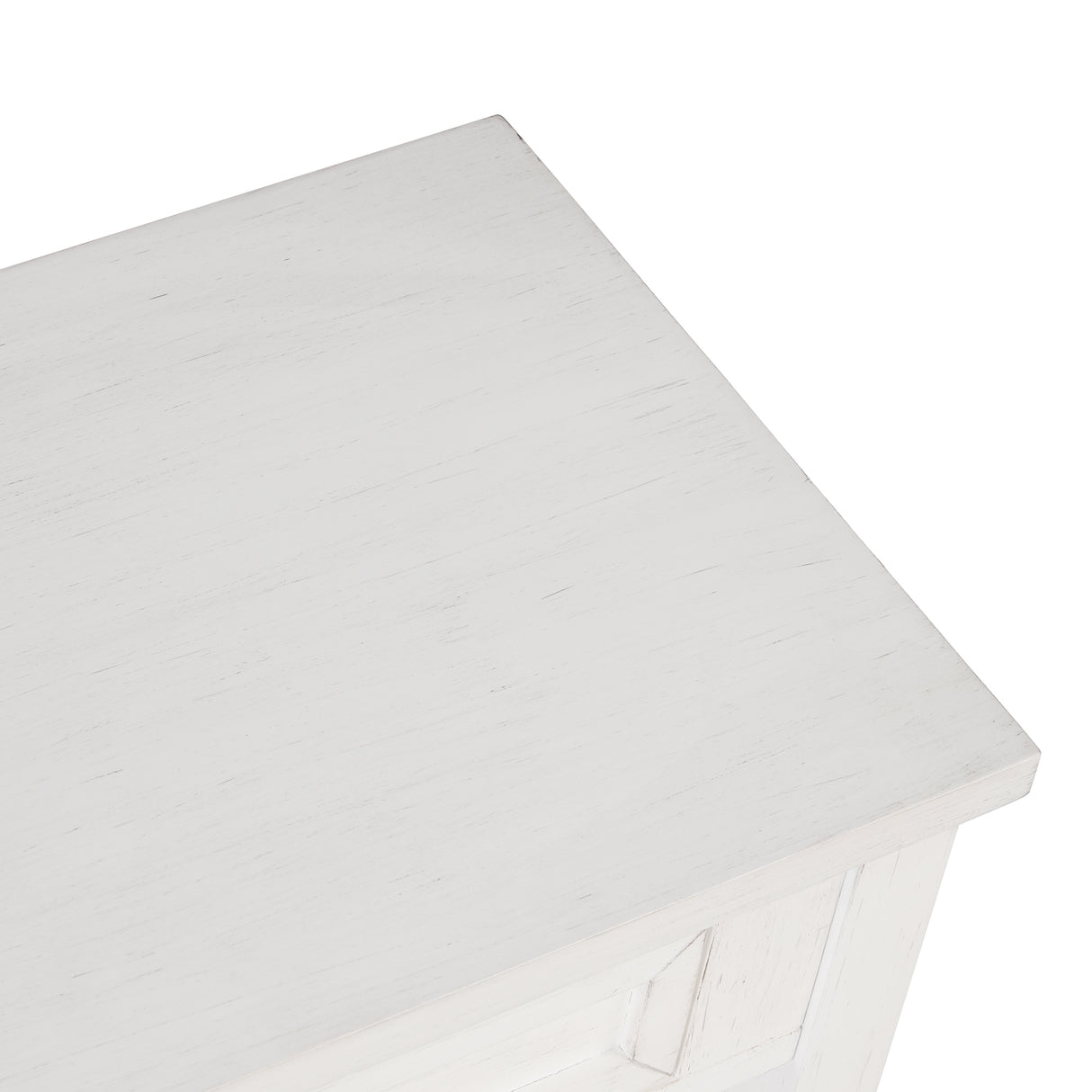 36'' Farmhouse Pine Wood Console Table Entry Sofa Table with 4 Drawers & 1 Storage Shelf (Antique White) - V.I.P Digital Presence