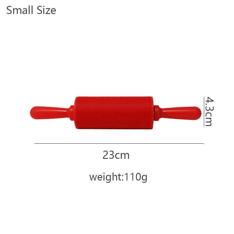 Wooden Handle Silicone Rolling Pin Rolling Pin Roller Flour Pin Small Medium And Large Household Baking Tools And Kitchenware - V.I.P Digital Presence